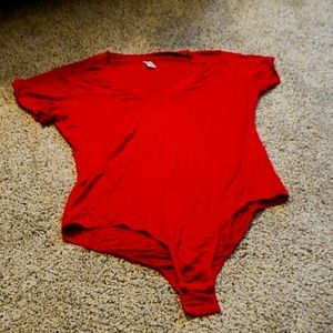 Short sleeve red bodysuit